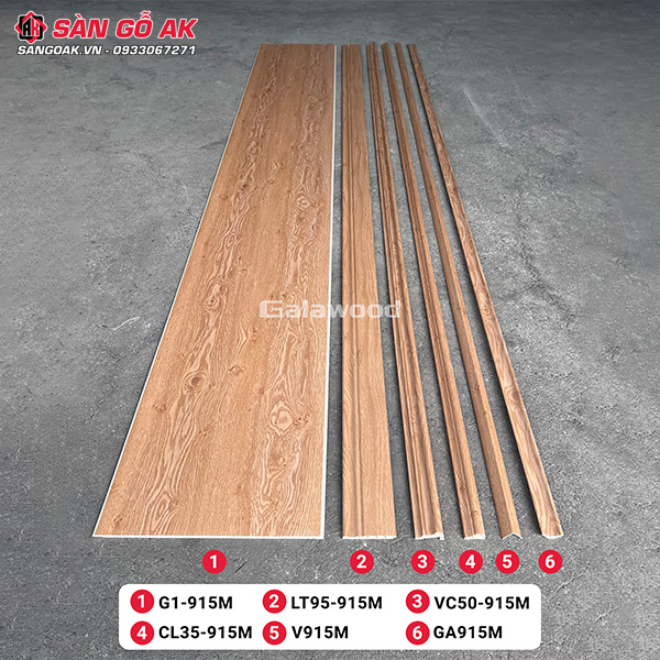 Tấm ốp Nano Galawood G1-915M vân gỗ sồi vàng