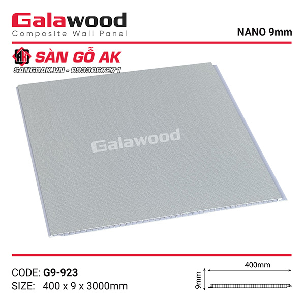 Tấm ốp Nano Galawood G9-923 vân vải xám nhạt