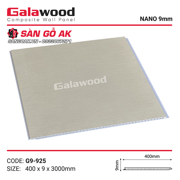 Tấm ốp Nano Galawood G9-925 vân vải vàng kem