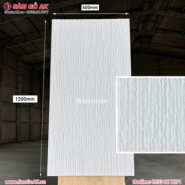 Tấm ốp đá dẻo Kosmos DD005-WHITE đá vân dòng chảy trắng