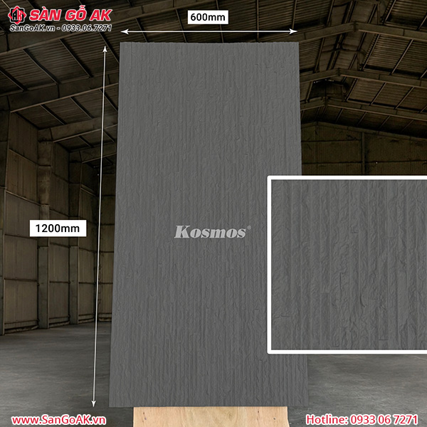 Tấm ốp đá dẻo Kosmos DD005-DARK GREY đá vân dòng chảy xám đậm