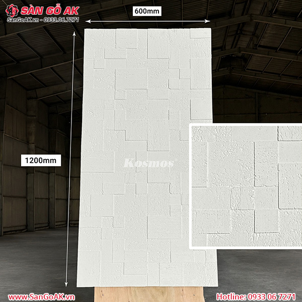 Tấm ốp đá dẻo Kosmos DD010-OFF WHITE vân đá Mosaic trắng kem