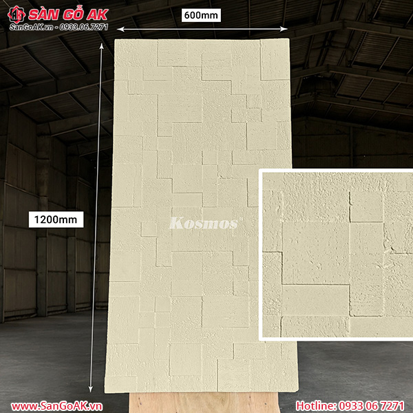 Tấm ốp đá dẻo Kosmos DD010-BEIGE vân đá Mosaic vàng kem