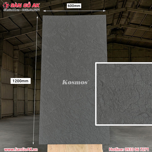 Tấm ốp đá dẻo Kosmos DD002-DARK GREY vân đá phiến xám đậm