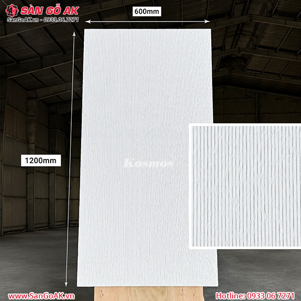 Tấm ốp đá dẻo Kosmos DD006-WHITE vân đá rãnh sâu trắng