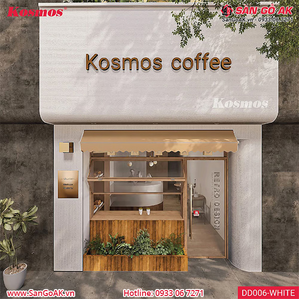 Tấm ốp đá dẻo Kosmos DD006-WHITE vân đá rãnh sâu trắng