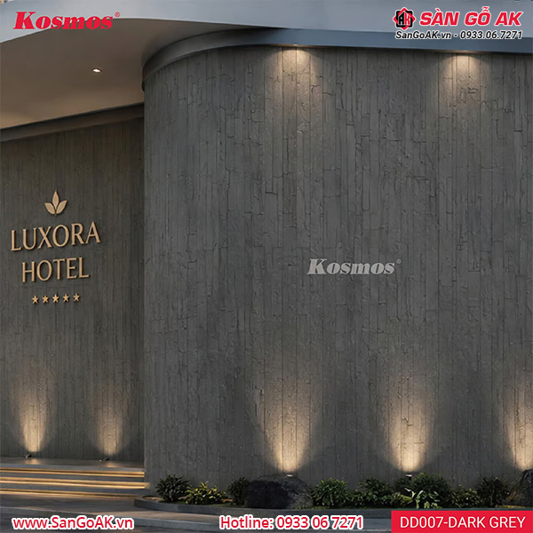 Tấm ốp đá dẻo Kosmos DD007-DARK GREY vân đá san hô xám đậm