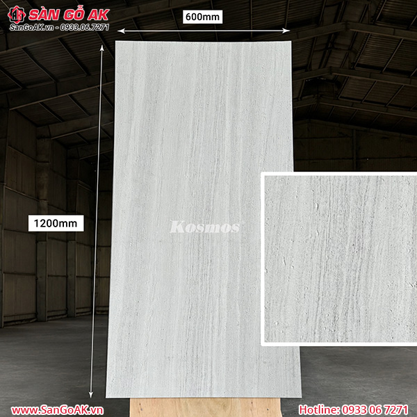 Tấm ốp đá dẻo Kosmos DD001-TR1 vân đá Travertine Romano xám