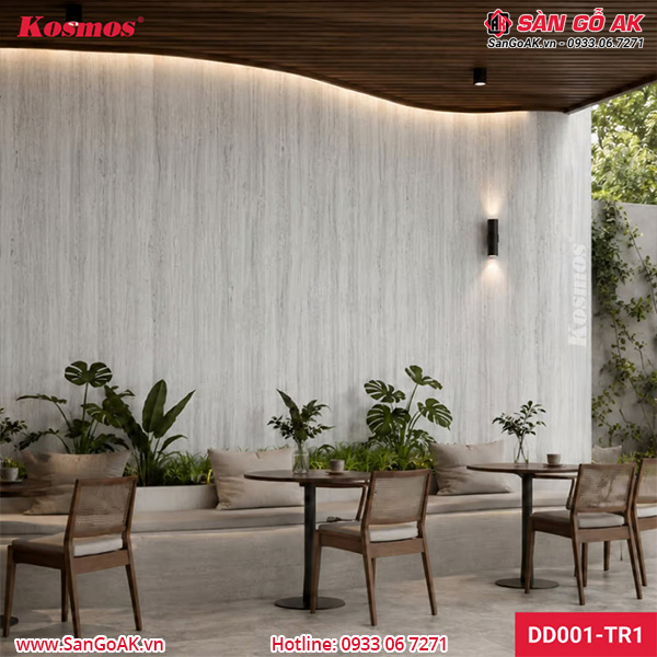 Tấm ốp đá dẻo Kosmos DD001-TR1 vân đá Travertine Romano xám