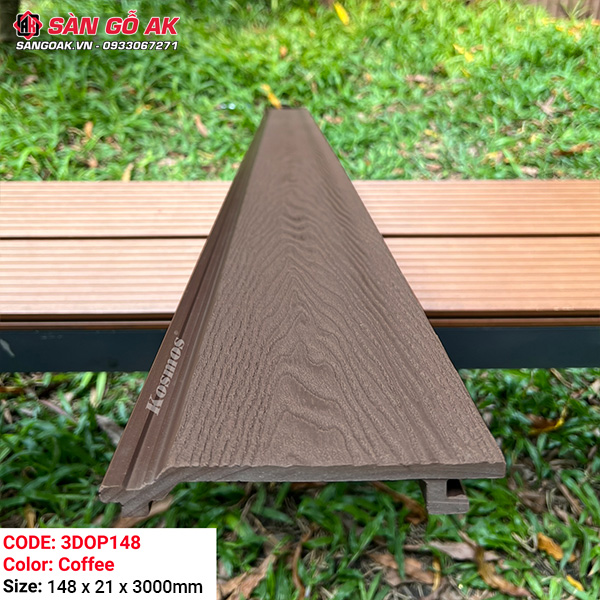 Tấm ốp gỗ nhựa ngoài trời Kosmos vân 3D 3DOP148X3M Coffee