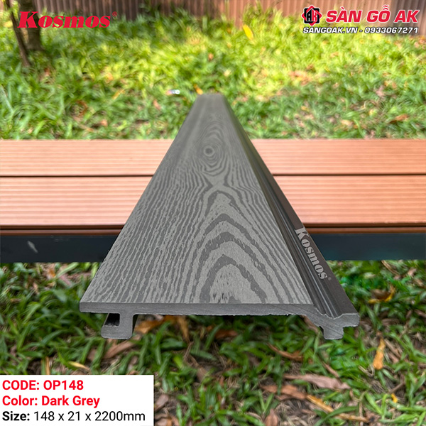 Tấm ốp gỗ nhựa ngoài trời Kosmos OP148X3M Dark Grey