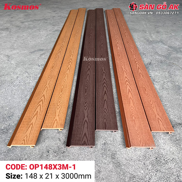 Tấm ốp gỗ nhựa ngoài trời Kosmos OP148X3M Light Wood