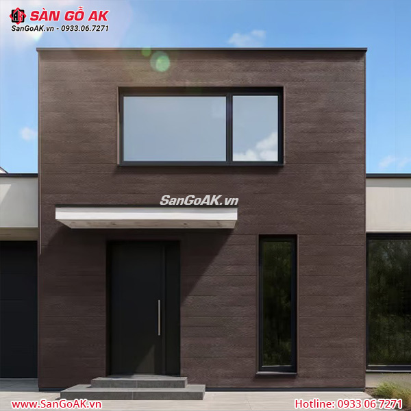 Tấm ốp gỗ nhựa ngoài trời vân gỗ 3D màu Cafe