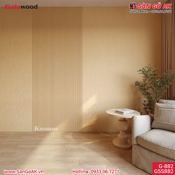 Lam sóng than tre Galawood G5S882 vân gỗ chống xước vàng sồi