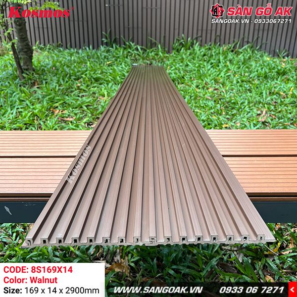 Lam 8 sóng gỗ nhựa ngoài trời ASA Kosmos 8S169X14 Walnut