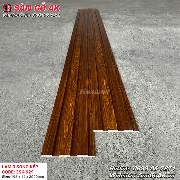 Lam 3 sóng thấp Kosmos 3SK-929 vân gỗ nâu