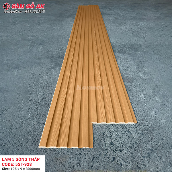 Tấm ốp lam 5 sóng thấp Kosmos 5ST-928 vân gỗ vàng đậm