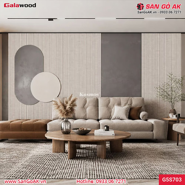 Lam sóng than tre Galawood G5S703 vân vải vàng kem