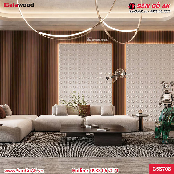 Lam sóng than tre Galawood G5S708 vân gỗ chống xước nâu walnut