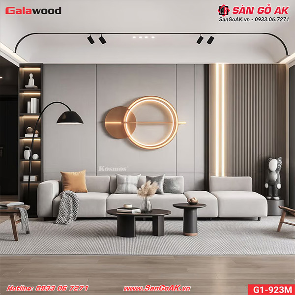 Tấm ốp Nano Galawood G1-923M vân vải xám nhạt