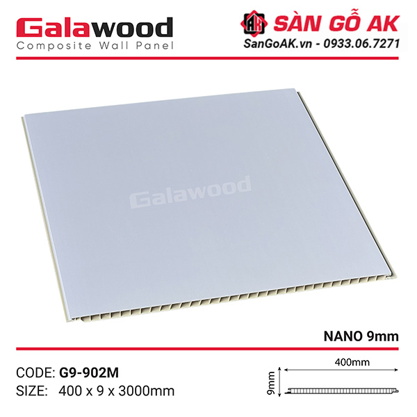 Tấm ốp Nano Galawood G9-902M vân vải trắng