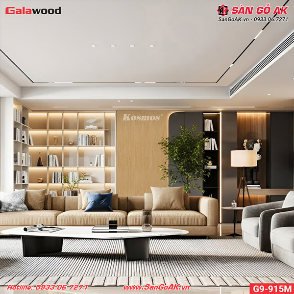 Tấm ốp Nano Galawood G9-915M vân gỗ sồi vàng