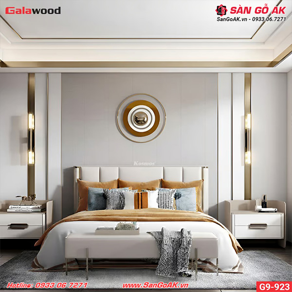 Tấm ốp Nano Galawood G9-923 vân vải xám nhạt