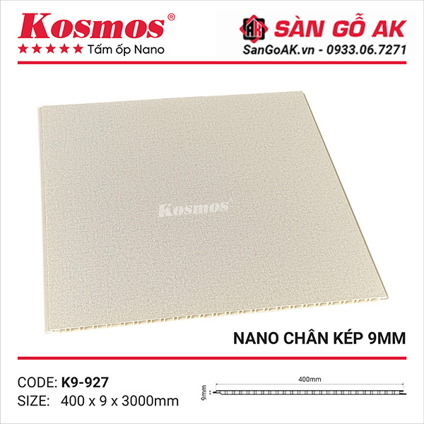 Tấm ốp Nano chân kép 9mm Kosmos K9-927 vân vải kem