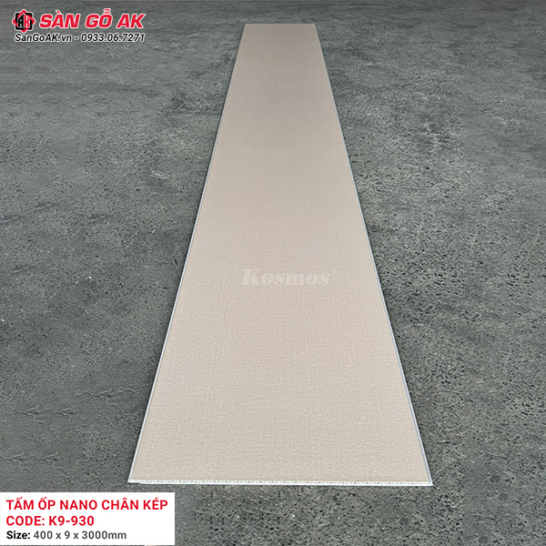 Tấm ốp Nano chân kép 9mm Kosmos K9-930 vân vải vàng nhạt