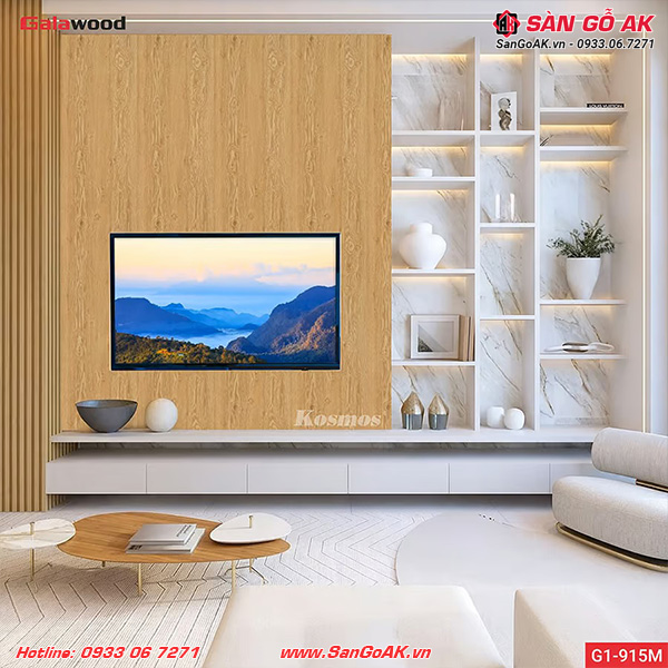 Tấm ốp Nano Galawood G1-915M vân gỗ sồi vàng