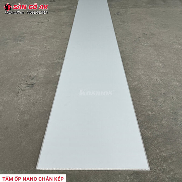 Tấm ốp Nano chân kép 9mm Kosmos K9-020 màu trắng trơn