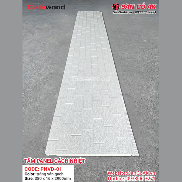 Tấm Panel Cách Nhiệt PNVD-01 Vân Gạch Màu Trắng