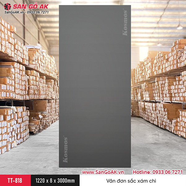 Tấm ốp than tre Kosmos đơn sắc xám TT-818
