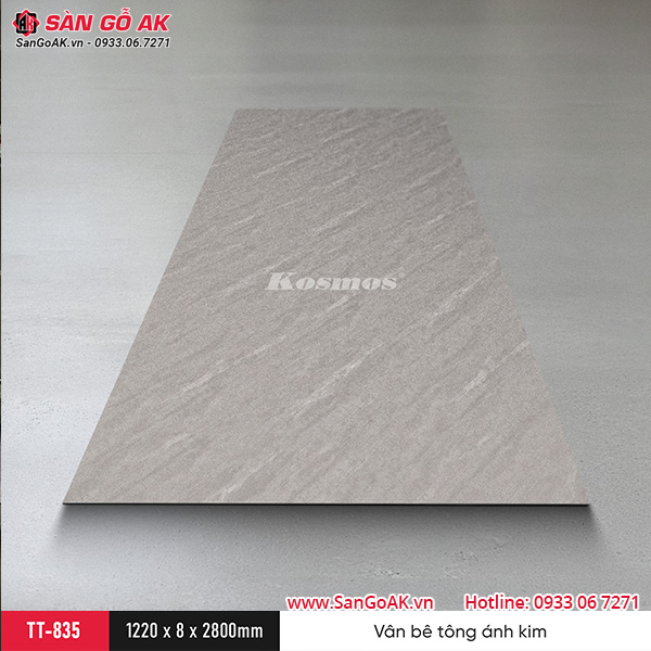 Tấm ốp than tre Kosmos vân bê tông xi măng ánh kim TT-835