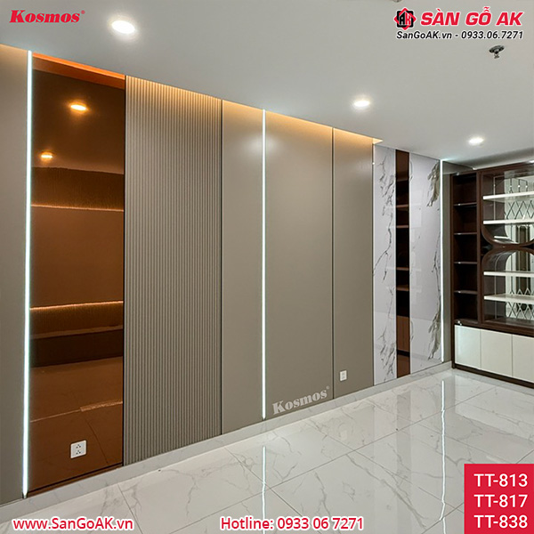 Tấm ốp than tre Kosmos đơn sắc nâu TT-817
