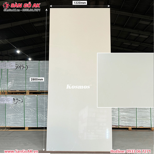 Tấm ốp than tre Kosmos vân đơn sắc PET vàng kem TT-845-1