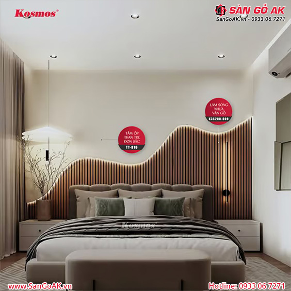 Tấm ốp than tre Kosmos đơn sắc trắng TT-816