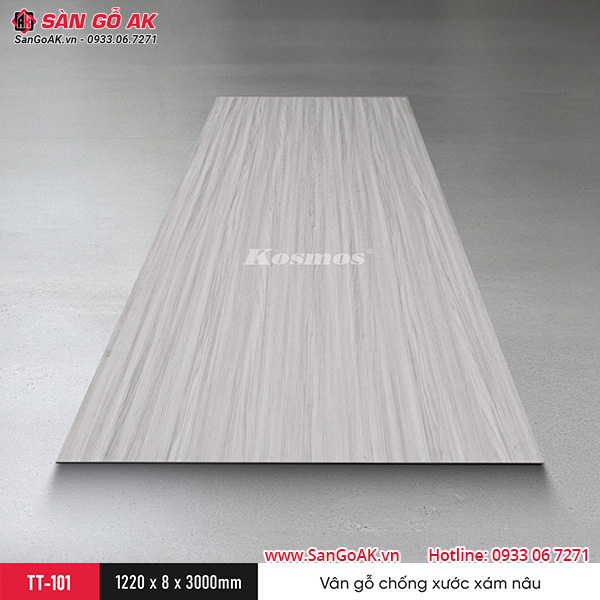 Tấm ốp than tre Kosmos vân gỗ chống xước xám nâu TT-101