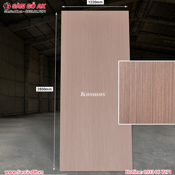Tấm ốp than tre Kosmos vân gỗ walnut gân 3D TT-504
