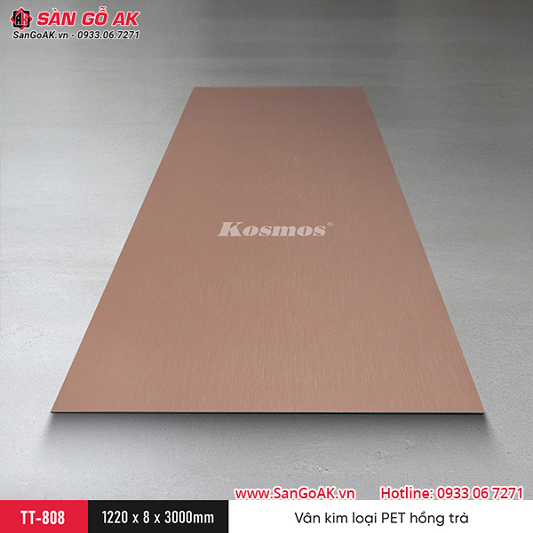 Tấm ốp than tre Kosmos vân kim loại PET hồng trà TT-808