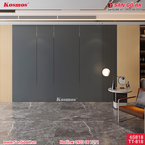 Tấm ốp than tre Kosmos đơn sắc xám TT-818