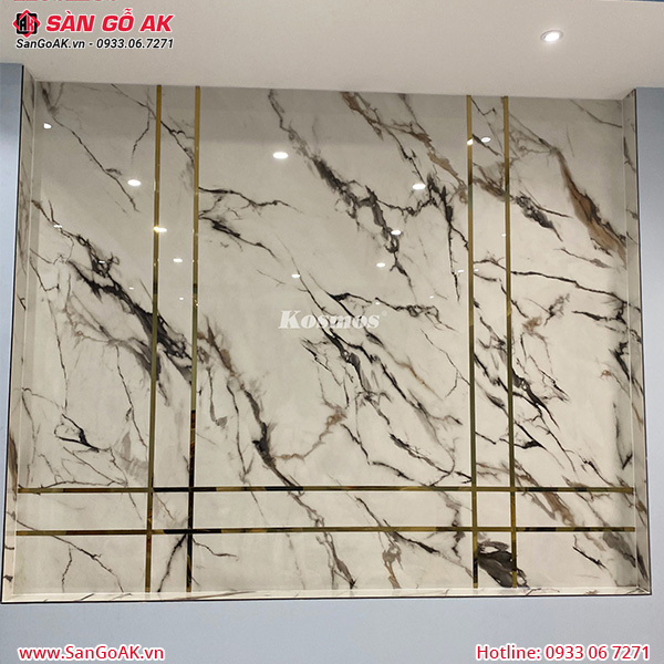 Tấm ốp than tre Pandora Kosmos TT-829 vân đá mây ánh vàng