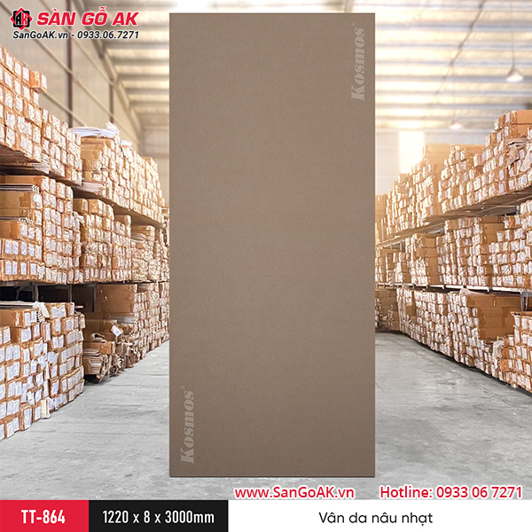 Tấm ốp than tre Kosmos vân da nâu nhạt TT-864