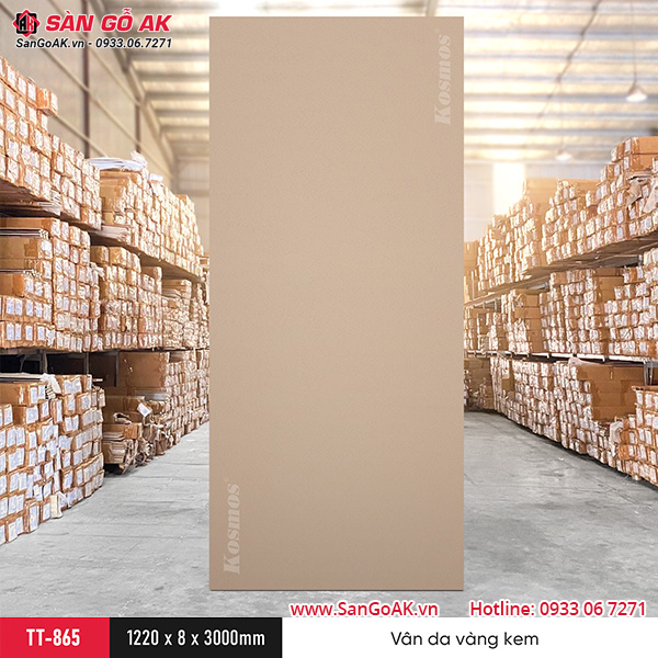 Tấm ốp than tre Kosmos vân da vàng kem TT-865