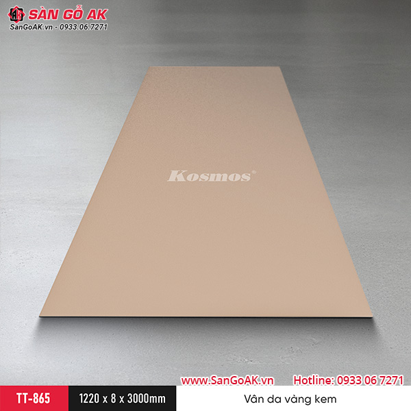 Tấm ốp than tre Kosmos vân da vàng kem TT-865