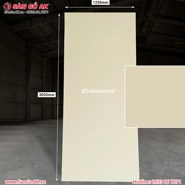 Tấm ốp than tre vân đơn sắc ánh kim kem Galawood G-886