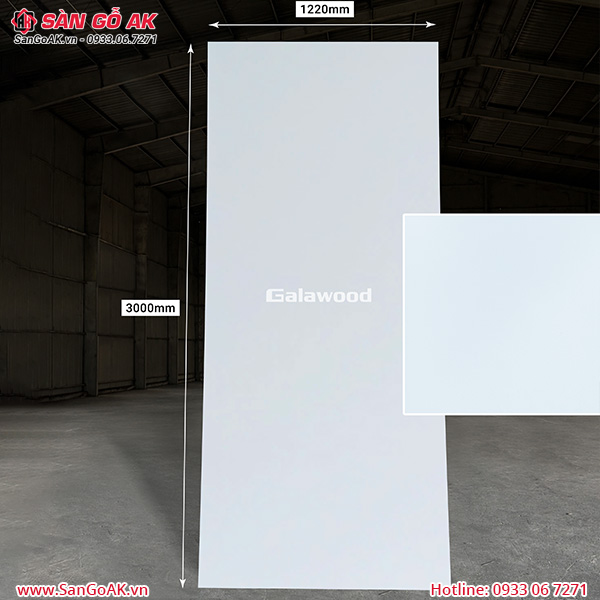 Tấm ốp than tre vân đơn sắc ánh kim trắng Galawood G-887
