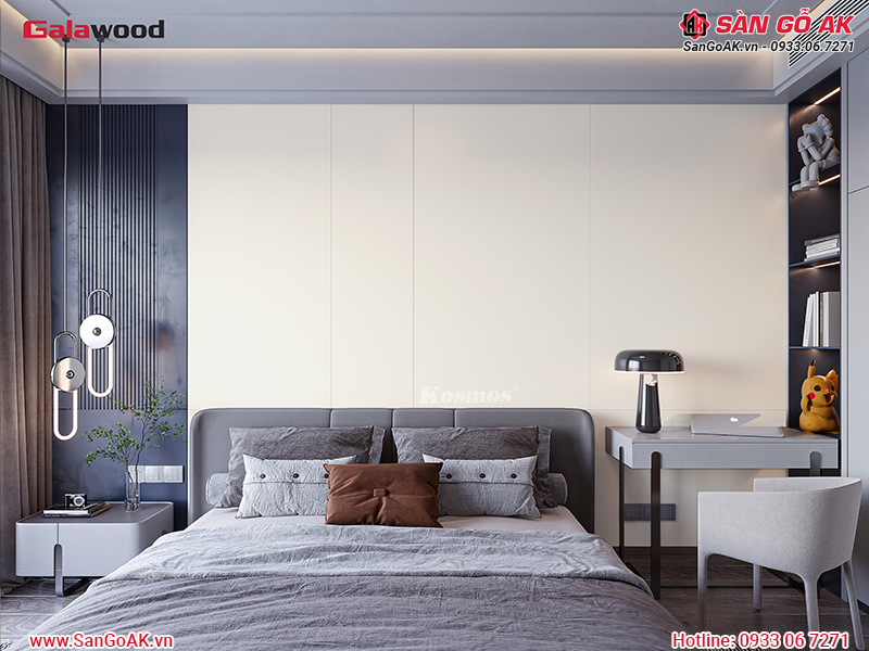 Tấm ốp than tre vân đơn sắc ánh kim trắng Galawood G-887