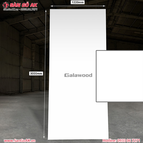 Tấm ốp than tre vân đơn sắc trắng Galawood G-709