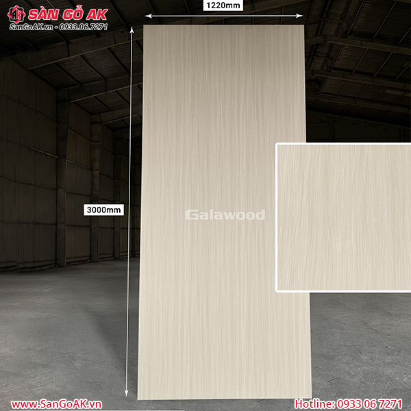 Tấm ốp than tre vân gỗ chống xước vàng kem nhạt Galawood G-706